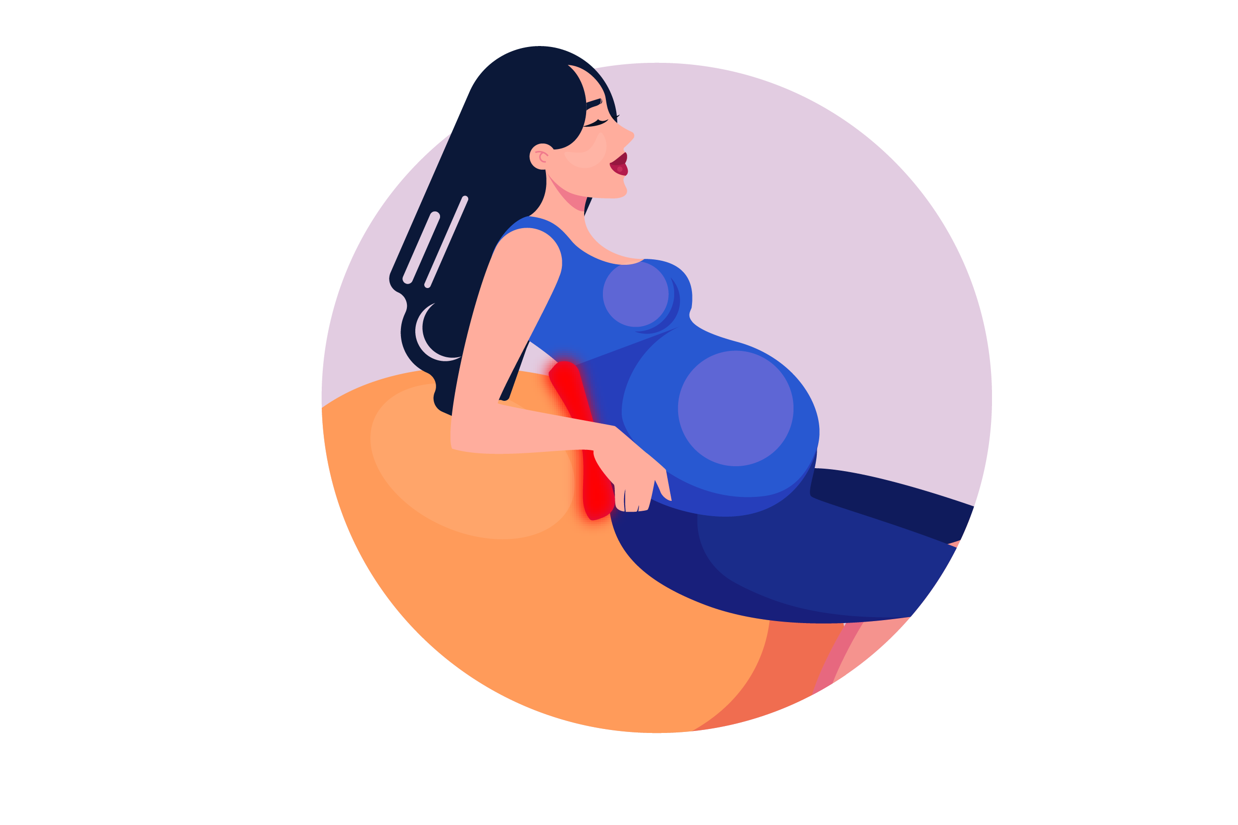 Back Pain During Pregnancy-2022-08 Pregnant person using a heat pad