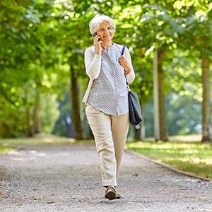 Older adult walking for daily exercise