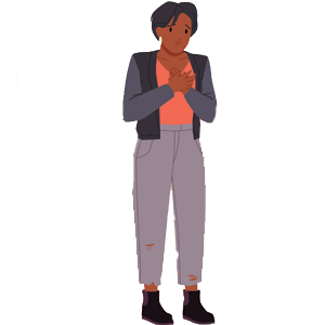 holding-chest Person experiencing chest pain symptoms