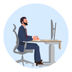 Proper ergonomics for desk workstation posture
