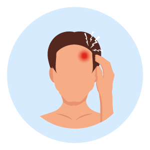 Head with headache aura