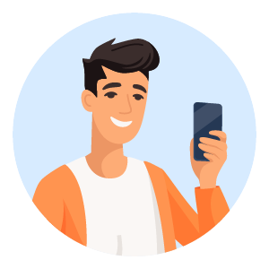 Holding mobile device at eye level